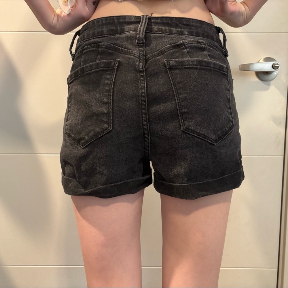 Wax Jean Black High-Waisted Jean Shorts - Picture 2 of 3